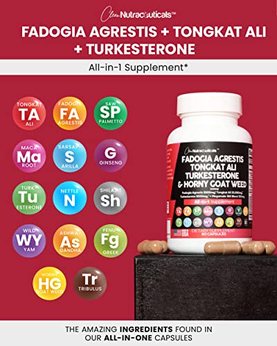 Fadogia Agrestis 5000mg Tongkat Ali 25000mg Turkesterone 5000mg Clean Nutraceuticals uk supplements