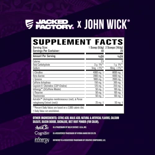 Jacked Factory X John Wick - Wick Mode Pre Workout Powder - Intense Energy, Battle-Rea Jacked Factory uk supplements