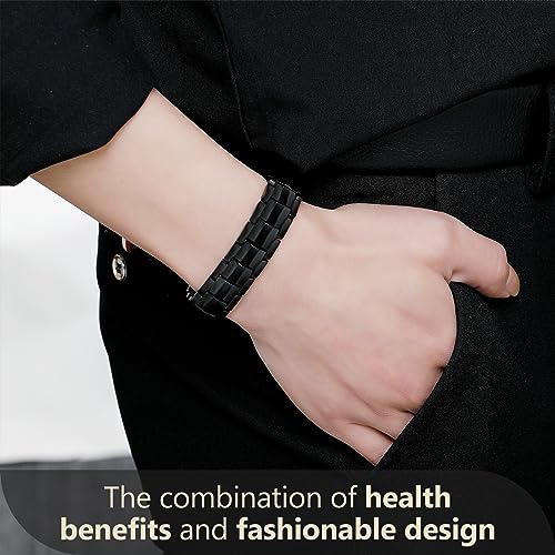 Feraco Mens Magnetic Bracelet Titanium Steel Magnetic Bracelet with Double Row 4 Elements Feraco uk supplements