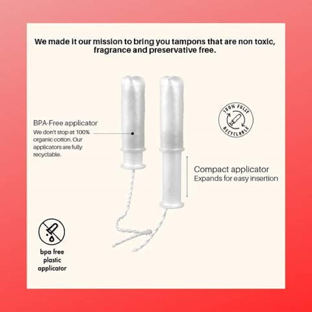 MYBOXSHOP Organic Tampons - 100% Pure Organic Cotton Tampons with BPA-Free Applicator MYBOXSHOP uk supplements