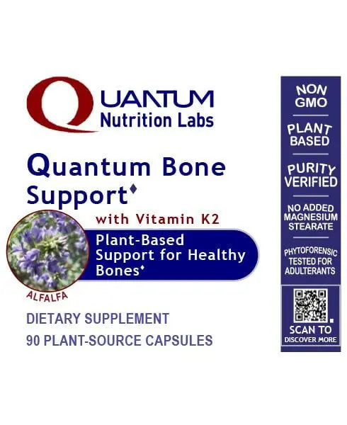 Quantum Nutrition Labs Quantum Bone Health - Bone Health Vitamins, Bone Strength Supplement for Women and Men, Organic Calcium Supplement with Fermented Vitamin K2, Bone Health Support - 90 Capsules Quantum Nutrition uk supplements