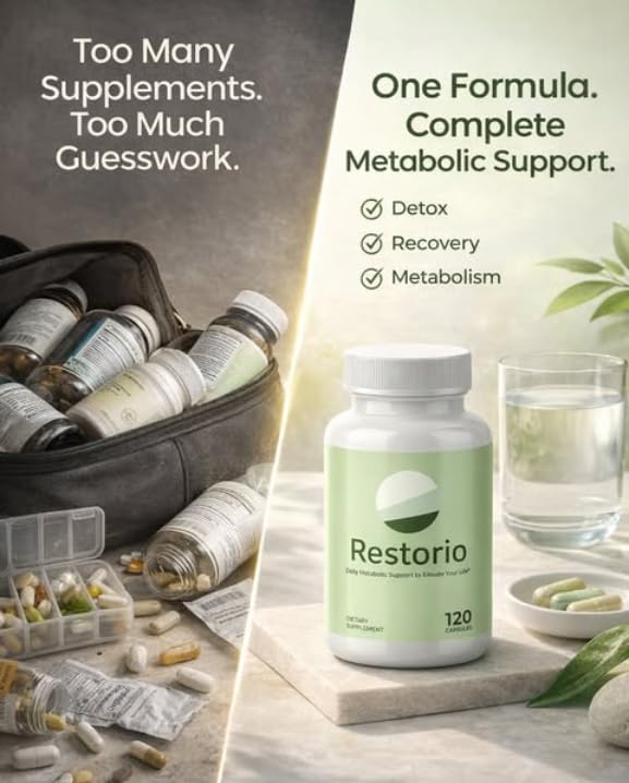 Restorio™ Metabolic Health Support Capsules - Liver & Inflammation Support - Hangover Prevention - Exercise Recovery - 120 Capsules Restorio uk supplements
