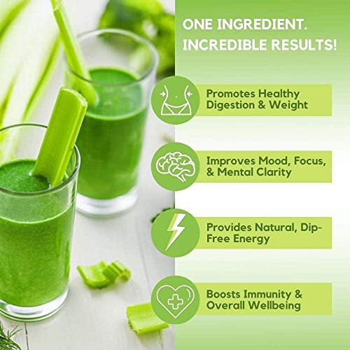 Organic Celery Juice Powder (40 Servings) Supports Gut Health, Detox Juice Cleanse Paradise Naturals, Purest Ingredients from the Source uk supplements