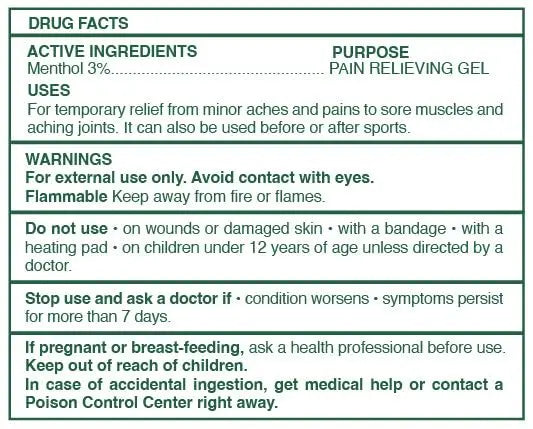 Ross D'Elen Green Menthol Gel - Large Size Single Pack ROSS D'ELEN uk supplements