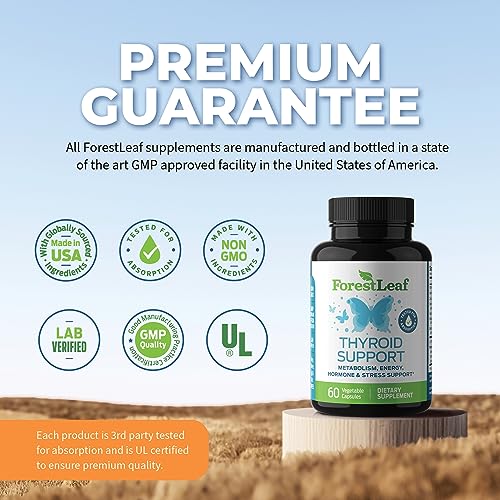 Thyroid Support for Women and Men with Iodine - Energy, 60 Vegetarian ForestLeaf uk supplements