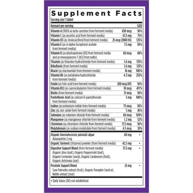 New Chapter Multivitamin for Men 50 Plus - Every Man's One Daily 55+ with Fermented Probiotics + Whole Foods + Astaxanthin New Chapter uk supplements