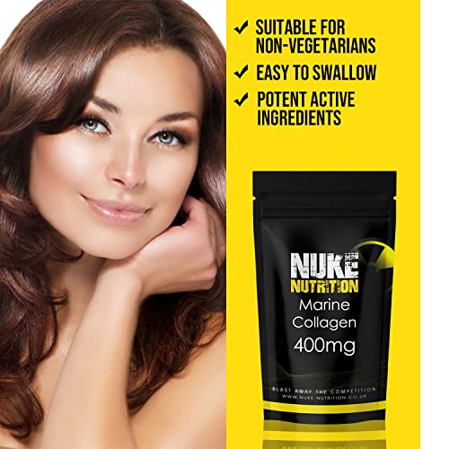 Nuke Nutrition Marine Collagen Capsules - 400mg - 60 Capsules - High Strength Collagen Nuke Nutrition uk supplements
