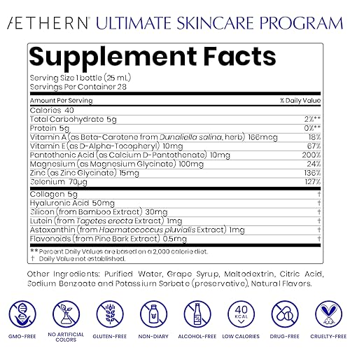 Collagen Drink + Hyaluronic Acid. Liquid Skincare Supplement. 12 High-Grade Natural Ingredients AETHERN uk supplements