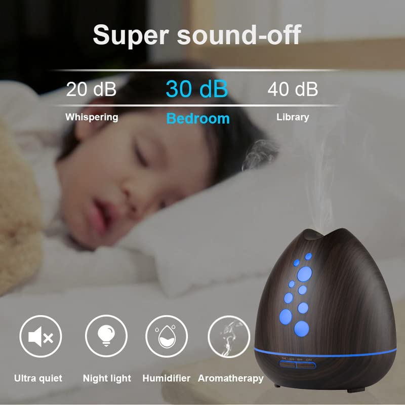 TGE Unique 400ML Essential Oil Diffuser for Essential Oils Bluetooth Music Speaker with Remote 7 Color LED Generic uk supplements