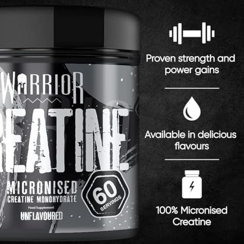 Warrior Creatine Monohydrate Powder – 300g – Micronised for Easy Mixing Warrior uk supplements
