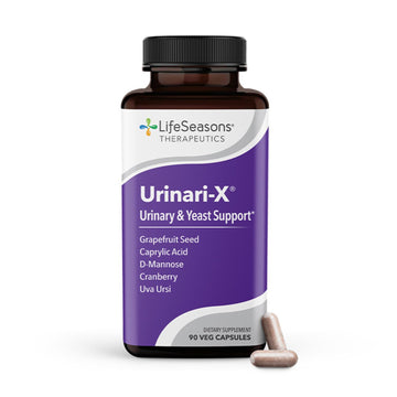Urinari-X - Urinary Tract Support - Fast Acting UTI Relief - Vitamin Supplement for Healthy Bladder Function & Immunity - D-Mannose, Cranberry, Caprylic Acid, Uva Ursi & Grapefruit - 90 Capsules LifeSeasons uk supplements
