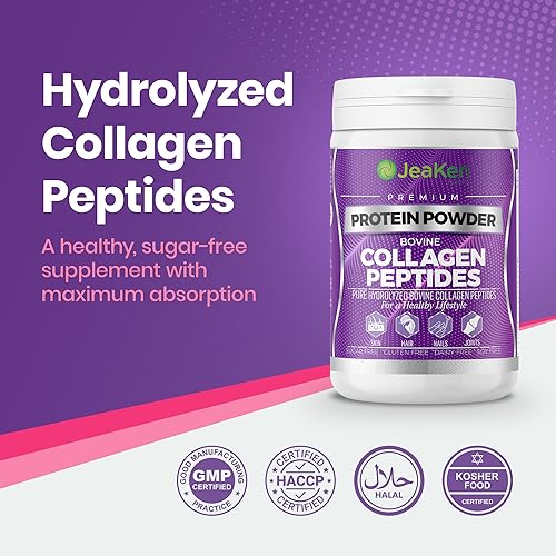JeaKen - Unflavored Collagen Peptides Powder from Grass-Fed Bovine Sources - Sugar-Free Hydrolyzed Collagen JeaKen uk supplements