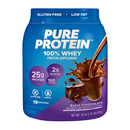 Pure Protein 100% Whey Protein Powder, Rich Chocolate, 25 g Protein, 1.75 lb Pure Protein uk supplements