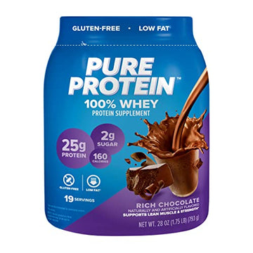 Pure Protein 100% Whey Protein Powder, Rich Chocolate, 25 g Protein, 1.75 lb Pure Protein uk supplements