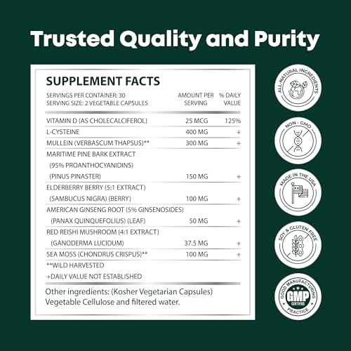 VitalWise Fresh Lungs Lung Detox and Cleanse Supplement with Mullein Leaf Extract VitalWise uk supplements
