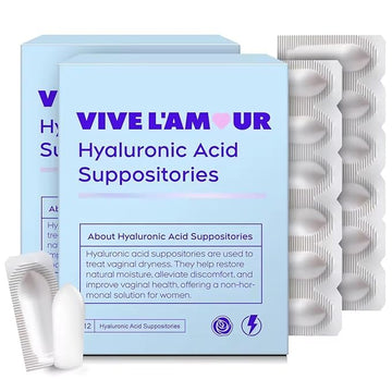 Vive L'Amour 15mg Hyaluronic Acid Vaginal Suppositories (2-Pack, 24 Count), Vaginal Moisturizer, Continuous Hydration, Relieves Vaginal Dryness, Restores Natural Softness & Elasticity, Vaginal Health Vive L'Amour uk supplements