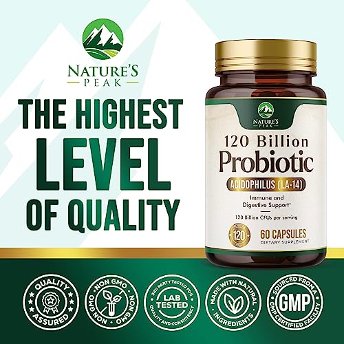 Nature's Peak Probiotics for Digestive Health - 120 Billion CFU with Diverse Strains Nature's Peak uk supplements