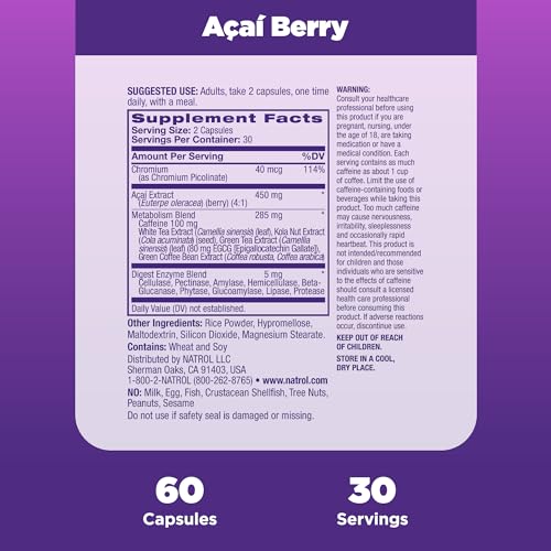Natrol Acai Berry Diet, 60 Capsules Natrol uk supplements