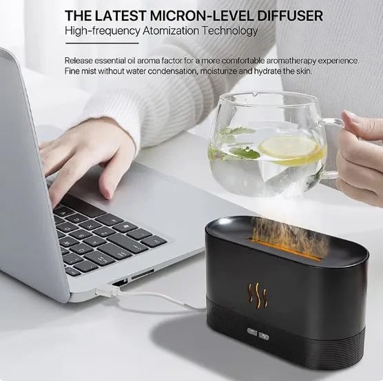 Flame Aroma Diffuser Humidifier 180ml, Oil Essential 2 Modes Brightness Aroma Humidifier Generic uk supplements
