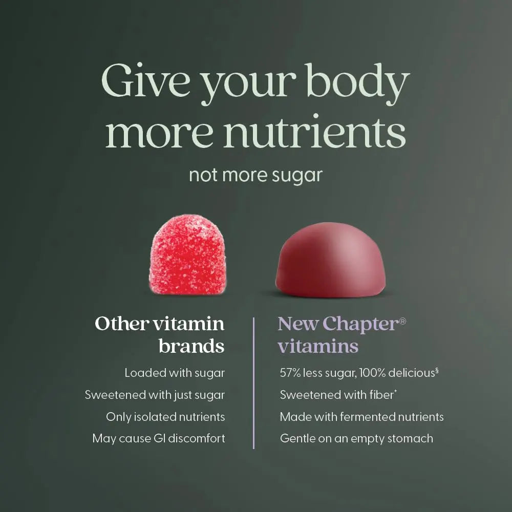 New Chapter Men’s Multivitamin Gummies, 57% Less Sugar, Men’s Gummy Vitamins with Vitamin C, D3 & Zinc New Chapter uk supplements