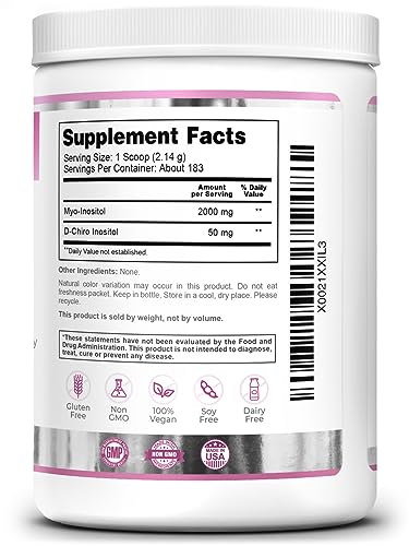 Zazzee PREGNOSITOL Powder, 183 Servings, 6 Month Supply, Premium Myo-Inositol Zazzee uk supplements