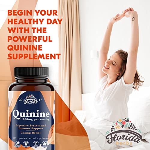 Leg Cramps Support Organic Pills - 1000 mg - Quinine Tablets for Cramp Defense FLORIDA HERBS uk supplements