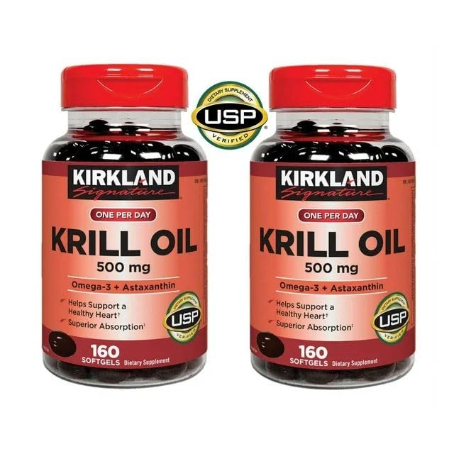 Kir-kland Signature Krill Oil 500 Milligram 160 Softgels healthsupps.co.uk uk supplements