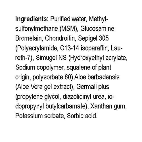 Natural Radiance MSM Plus - Glucosamine Bromelain and Chrondroitin 8 oz. Bottle - Oderless Natural Radiance uk supplements