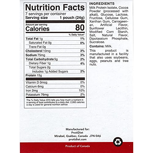 Protidiet Chocolate Flavor High Protein Instant Pudding Mix (7-5.9 oz Pouches) (Chocolate) ProtiDIET uk supplements