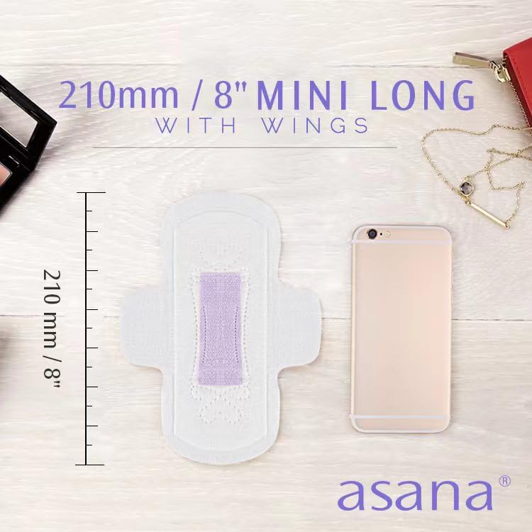 Asana Natural Teen Period Pads Combo Pack (Mini, Mini Long, Liner, and Women Reg - Chlorine Free Asana uk supplements