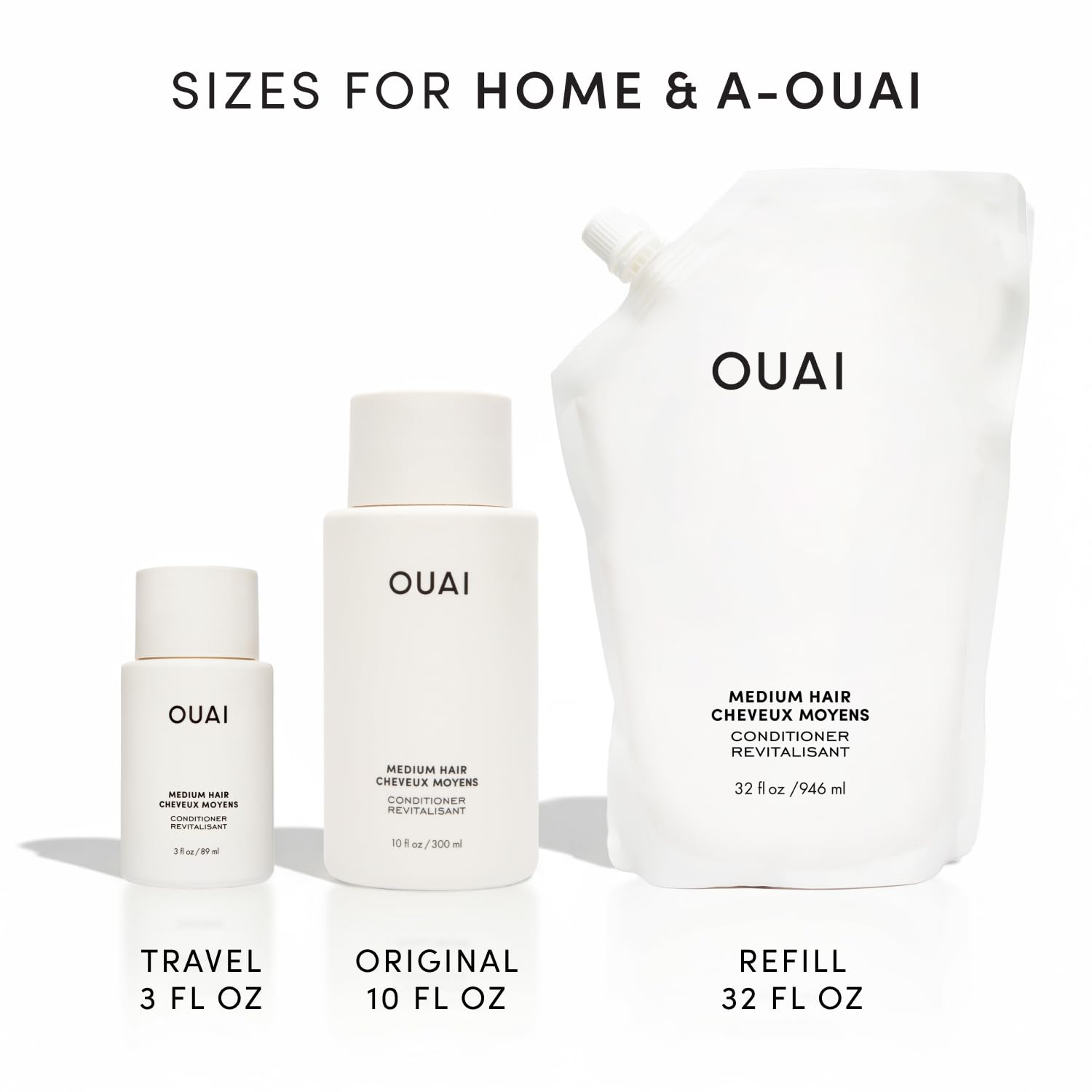OUAI Medium Conditioner Travel Size - Hydrating Hair Conditioner with Coconut Oil, Babassu Oil, and Keratin - Strengthens, Repairs and Adds Shine - Paraben and Phthalate Free Hair Care Products (3 Oz) OUAI uk supplements