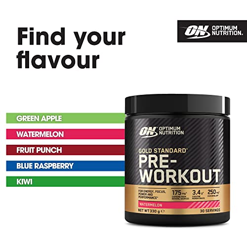 Optimum Nutrition Gold Standard Pre Workout Watermelon Flavoured Powder, 330g Optimum Nutrition uk supplements