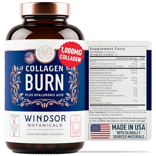 Thermogenic Multi Collagen Burn Capsules - Hydrolyzed Multi Collagen Complex Types WINDSOR BOTANICALS uk supplements