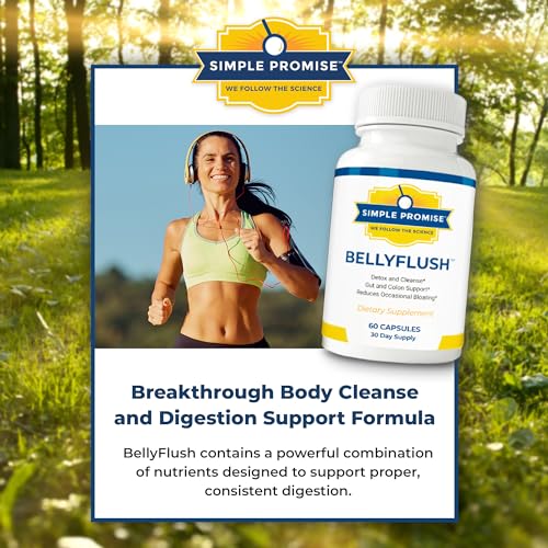 Simple Promise - BellyFlush - Detox and Colon Cleanse - Supports Digestive Health, 60 Capsules Simple Promise uk supplements