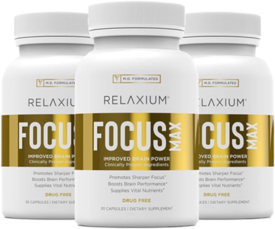 Relaxium FocusMax, Brain & Focus Health Supplement, Proven Concentration Relaxium uk supplements
