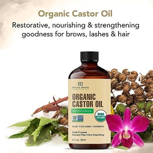Botanic Hearth Castor Oil | USDA Certified Organic |100% Pure & Hexane Free | Cold Pressed | Growth Botanic Hearth uk supplements