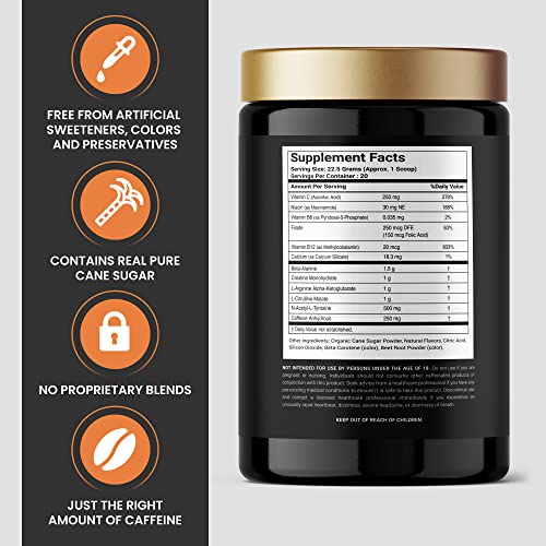 Pure Cane Natural Pre Workout Powder for Men & Women - No Artificial Sweeteners Pure Cane Supplements, Inc. uk supplements