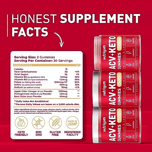 Keto ACV Gummies 1500 mg - Gelatin-Free Apple Cider Vinegar Gummies - Low Carbs Pectin XELAR uk supplements