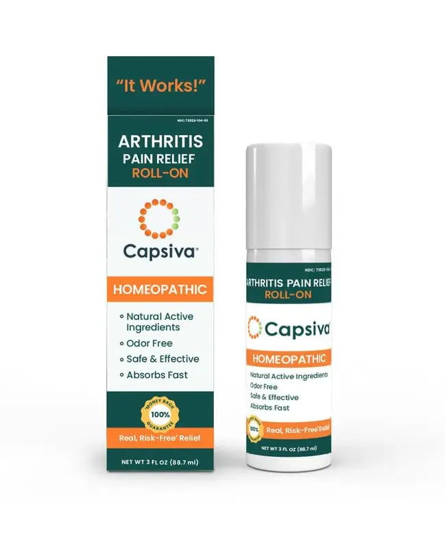 Capsiva Pain Relieving Gel, Absorbs Fast, Odor-Free, Safe for Prescription, No Known Side Effects (Gel Roll-On, 2 Pack, 3 Oz Each) Capsiva uk supplements