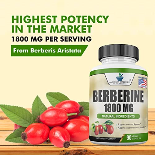 Berberine 1800mg Per Serving, Berberine Supplement, Berberine HCL, Berberine Pills American Standard Supplements uk supplements