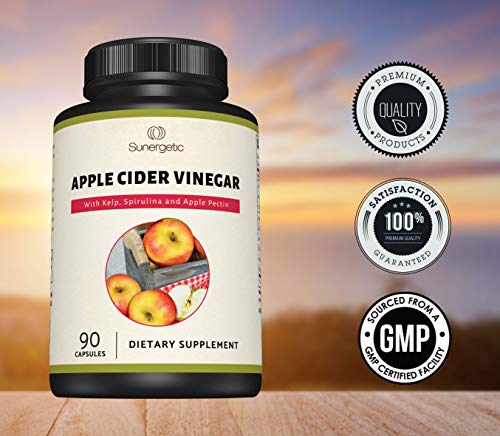 Sunergetic Premium Apple Cider Vinegar Capsules – Includes Apple Pectin, Spirulina Sunergetic uk supplements