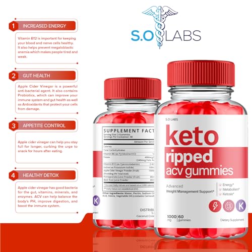 (5 Pack) Keto Ripped ACV Gummies, Keto Ripped ACV Gummies Advanced Weight Loss S.O Labs uk supplements