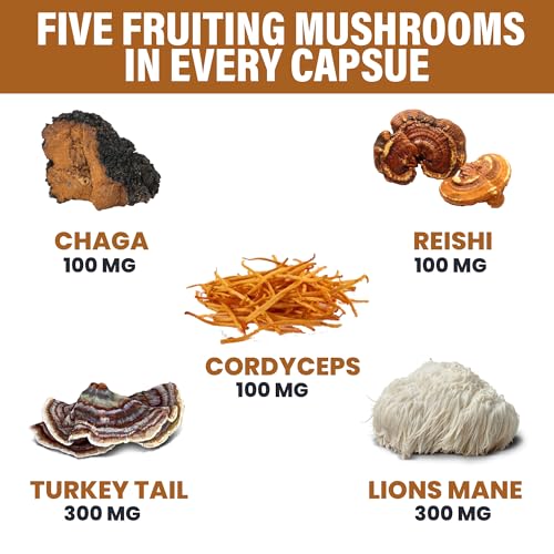 Zeus Naturals Lions Mane Capsules, Mushroom Supplement with Turkey Tail, Cordyceps Zeus Naturals uk supplements