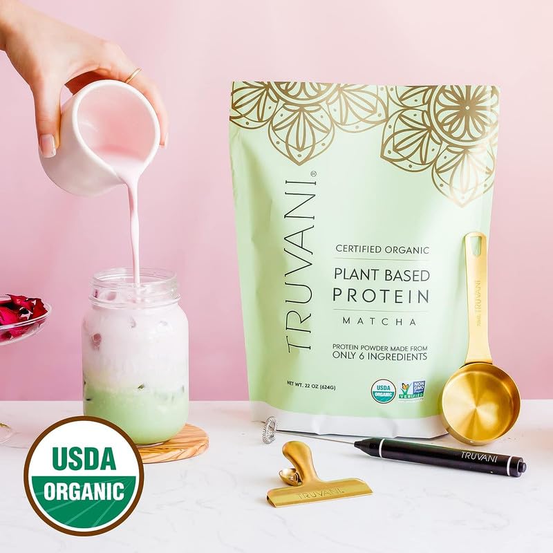 Truvani Organic Vegan Protein Powder Matcha - 20g of Plant Based, Organic Protein Truvani uk supplements