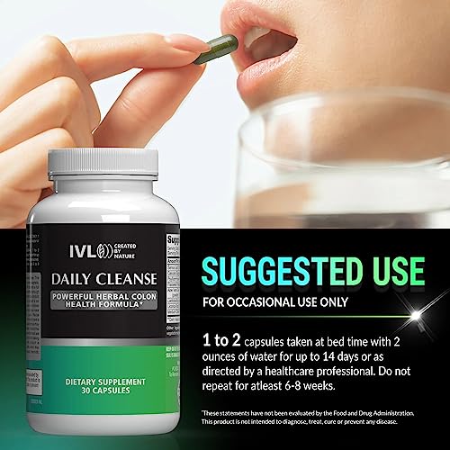 IVL - Daily Cleanse Herbal Colon Health Formula - Detoxification, Probiotic, Digestive Support IVL uk supplements