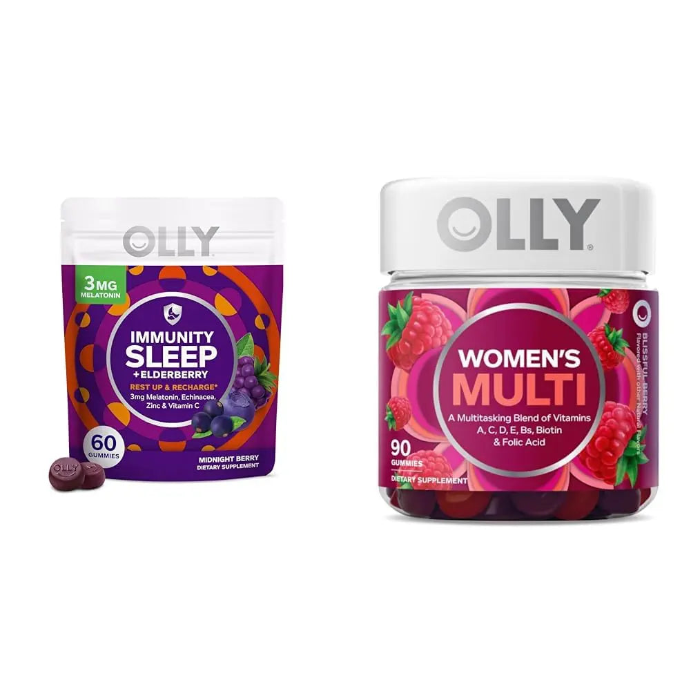 OLLY Immunity Sleep and Women's Multivitamin Gummy Vitamin Bundle (60 + 90 Count) OLLY uk supplements