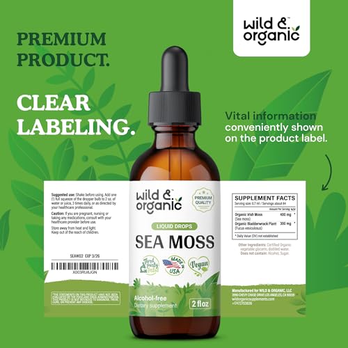 Sea Moss - Organic Sea Moss Liquid Drops - Irish Sea Moss Supplement - Seamoss Wild & Organic uk supplements