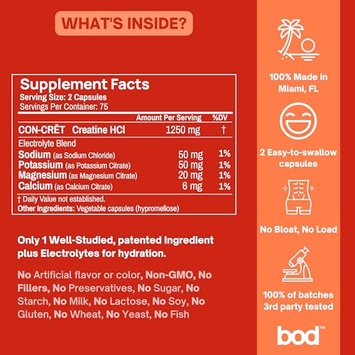 Creatine HCL Pills - Muscle Growth, Endurance, No Bloat, No Load, Not Flavored Goba Tea uk supplements