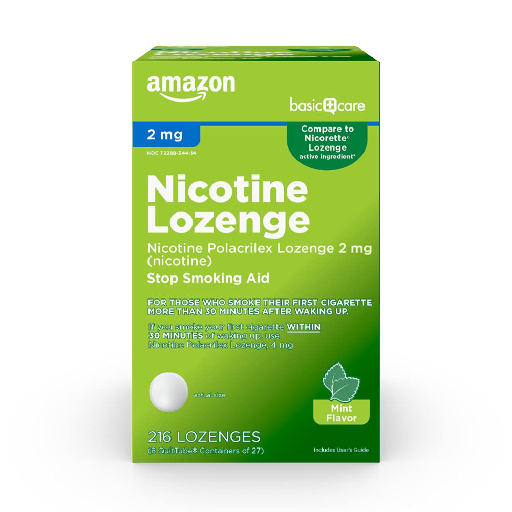 Amazon Basic Care Nicotine Polacrilex Lozenge, 2 mg (Nicotine), Mint Flavor Amazon Basic Care uk supplements