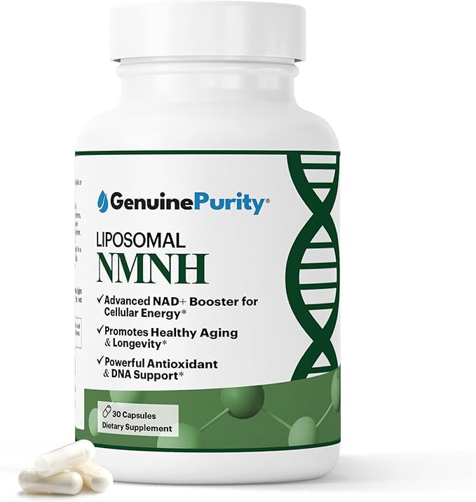 GenuinePurity - NMNH NAD Supplement - 250mg, 30 Count Liposomal NAD+ Supplement for Cellular Health & Energy - GMP Certified Advanced Reduced Form of NMN for Superior Stability & Absorption GenuinePurity uk supplements